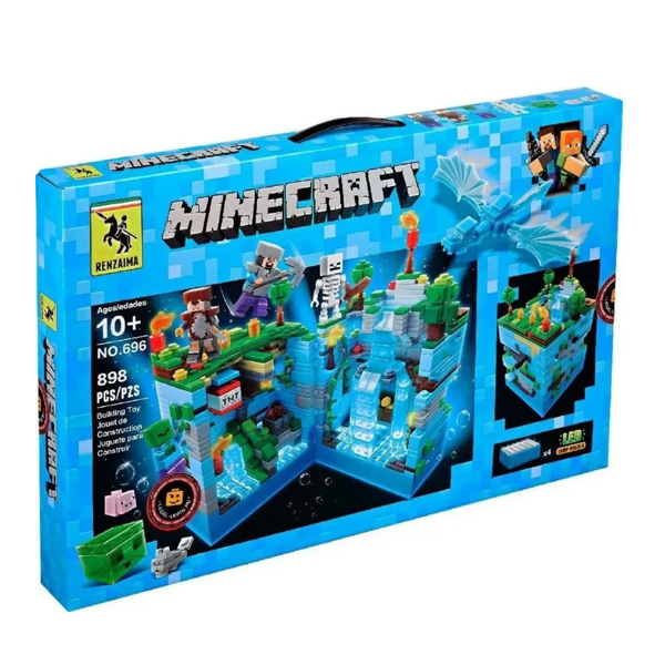 Конструктор Renzaima Minecraft 696 Синяя крепость 898 деталей 10+