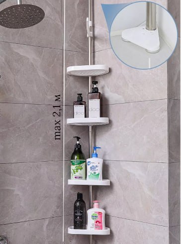 Угловая телескопическая полка в ванную комнату Multi Corner Shelf