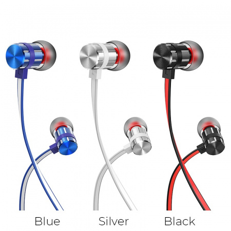 Проводные наушники BOROFONE BM48 Acoustic, Jack 3.5mm, 1.2 м, синий, контроллер с микрофоном