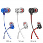 Проводные наушники BOROFONE BM48 Acoustic, Jack 3.5mm, 1.2 м, синий, контроллер с микрофоном