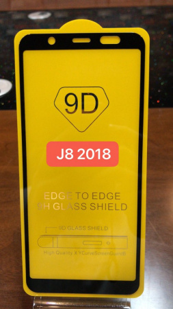 Защитное стекло Full Glue для Samsung J8 2018, черный