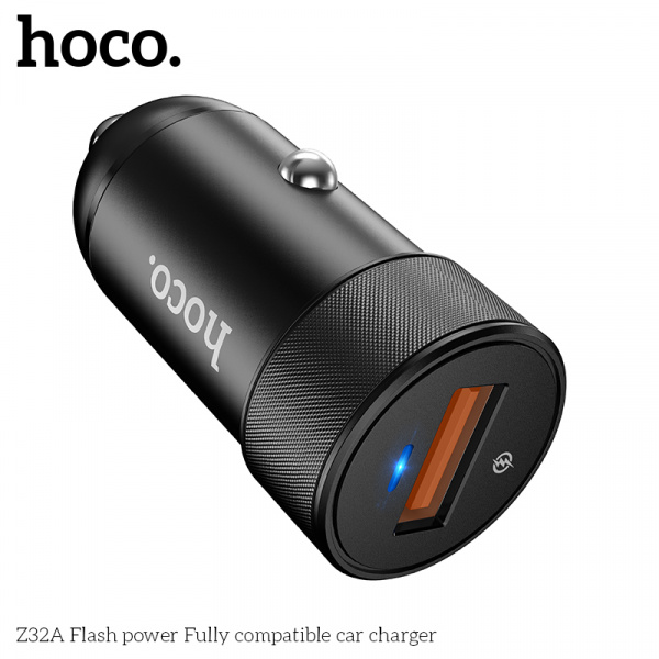 Автомобильное зарядное устройство HOCO Z32A Flash, 4A, черный