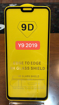 Защитное стекло Full Glue для Huawei Y9 2019, черный