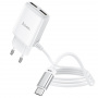 Зарядное устройство HOCO C82A Real, 2.4A, белый, кабель micro USB