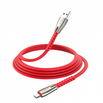 Кабель Hoco U58 USB - micro USB, 1.2 м красный