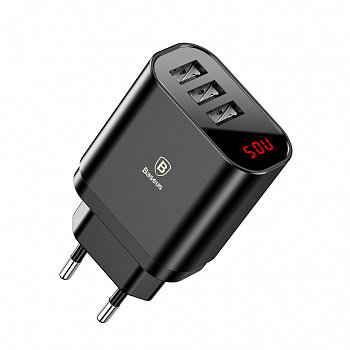 Сетевое зарядное устройство Baseus CCALL-BH01, 3 USB, 3.4А, черный