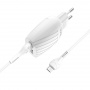 Зарядное устройство HOCO C78A Max energy, 2.4A, белый, кабель micro USB