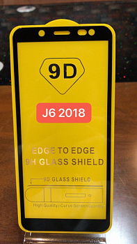 Защитное стекло Full Glue для Samsung J6 2018, черный