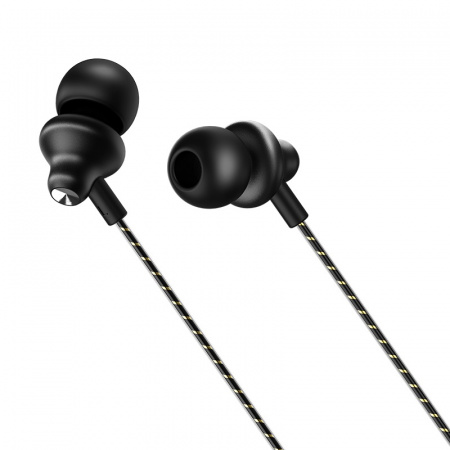 Проводные наушники BOROFONE BM42 Sophisticated, Jack 3.5mm, 1.2 м, Черный, контроллер с микрофоном