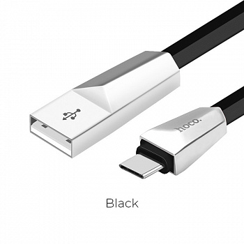 Кабель Hoco X4 Zinc, USB - USB Type-C, 1.2 м, черный