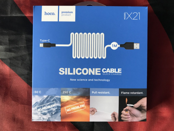 Кабель Hoco X21 Silicone, USB - USB Type-C, 1 м, белый