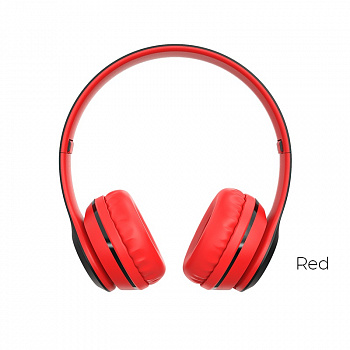Беспроводные наушники BOROFONE BO4 Charming rhyme, Bluetooth + AUX, 200 мАч, красный, 10мВт, TF