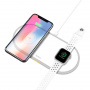 Беспроводное зарядное устройство HOCO CW20 Wisdom 2-in-1, 2A, 10W, белый, 2W for iwatch