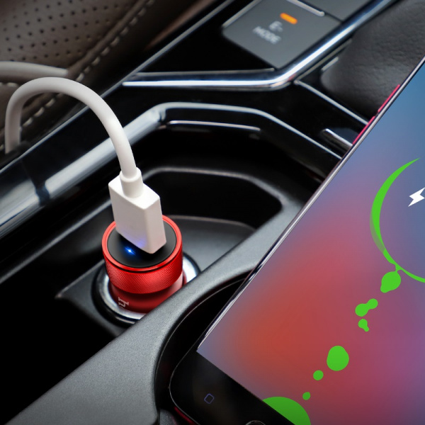 Автомобильное зарядное устройство HOCO Z32 Speed Up, 3A, красный