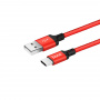 Кабель Hoco X14, USB - USB Type-C, 1 м, красно-белый