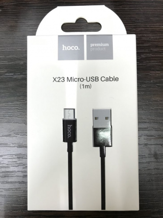 Кабель Hoco X23 Skilled USB - micro USB, 1 м черный