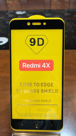 Защитное стекло Full Glue для Xiaomi Redmi 4X, черный