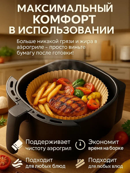 Бумажная форма для выпечки и аэрогриля 100 шт