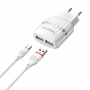 Комплект зарядки Type-C BA24A, 2 USB, 2.1А, белый