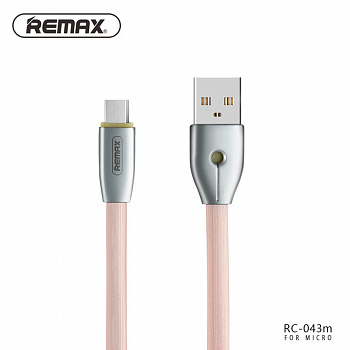 Кабель Remax Kinght RC-043m USB - micro USB, 1 м розовый