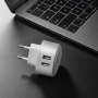 Сетевое зарядное устройство Hoco C67A, 2 USB, 2.4А, белый