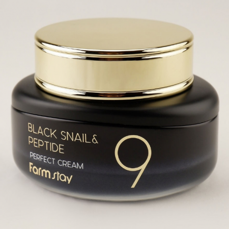 Farmstay Black Snail & Peptide 9 Perfect Cream Крем для лица с муцином черной улитки и пептидами