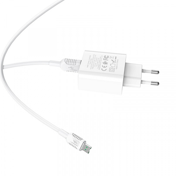 Зарядное устройство HOCO C69A 5A, белый, microUSB,22.5W, быстрая зарядка