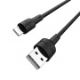 Кабель Borofone BX30 Silicone, lightning, 1 м, черный