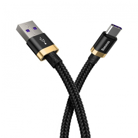 Кабель Baseus CATZH-AV1, USB - USB Type-C, 1 м, черно-золотой