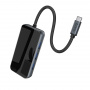 Переходник HOCO HB16 Easy expand, Type-C - 3xUSB3.0+ HDMI+PD+RJ45, серый металлик