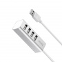 USB 2.0 HUB Hoco HB1 4 порта, серебристый