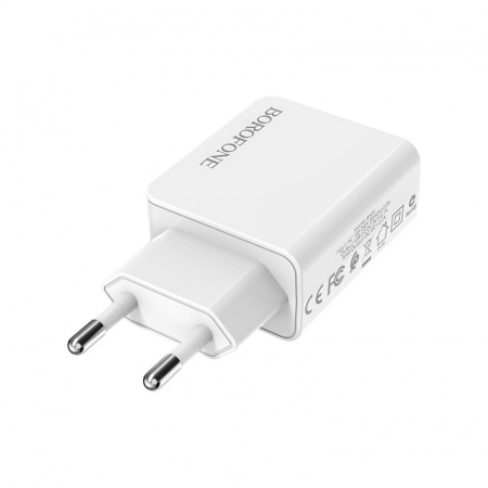 Зарядное устройство BOROFONE BA35 Brilliant 2*USB, 2.1A, белый