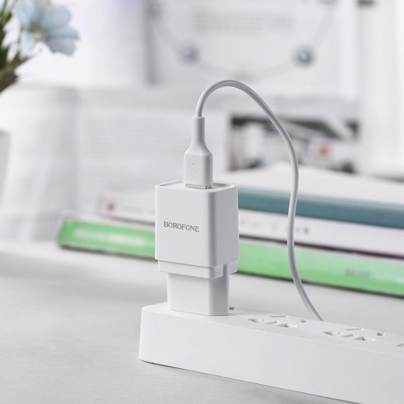 Сетевое зарядное устройство Borofone BA19A, 1 USB, 1A, белый