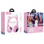 Беспроводные наушники HOCO W27 Cat ear, Bluetooth, 300 мАч, розовый, TF, AUX