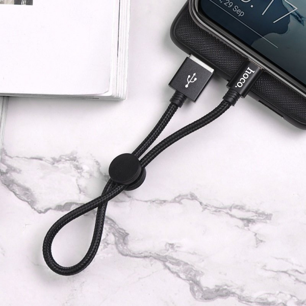 Кабель Hoco X35 Premium, USB - USB Type-C, 0.25 м, черный