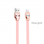Кабель Hoco U14 Steel man, USB - USB Type-C, 1.2 м, розовый