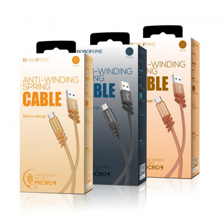 Кабель Borofone BX6 JoyCord USB - micro USB, 1 м золотой