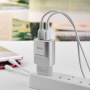 Сетевое зарядное устройство Hoco C47A 2 USB, 2.1А, серебристый