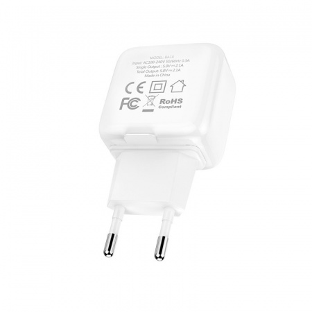 Сетевое зарядное устройство Borofone BA18, 2 USB, 2.1А
