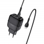 Зарядное устройство HOCO C77A Highway, 2.4A, черный, кабель micro USB