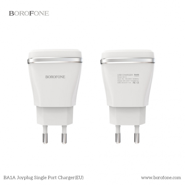 Сетевое зарядное устройство Borofone BA1A, 1 USB, 1А