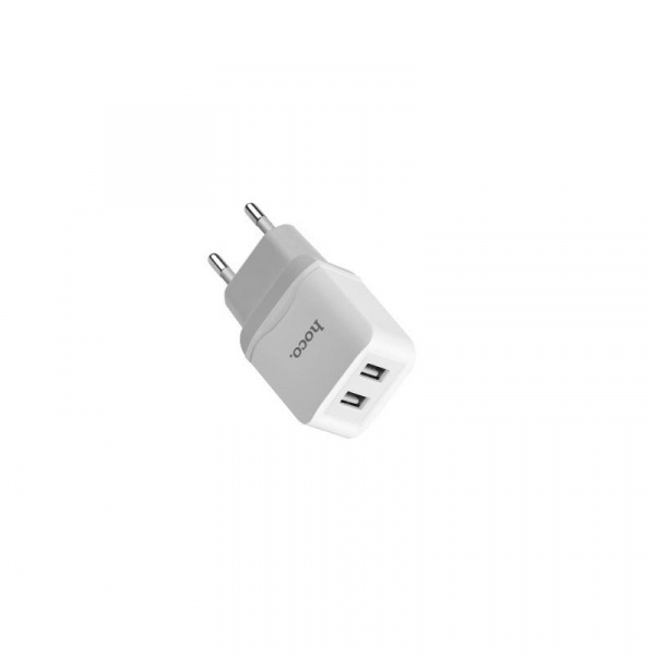 Сетевое зарядное устройство Hoco C33A, 2 USB, 2.4А, белый