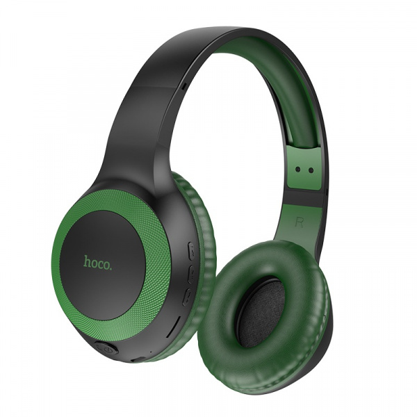 Беспроводные наушники HOCO W29 Outstanding, Bluetooth, 200 мАч, армейский зеленый, AUX/TF, контроллер